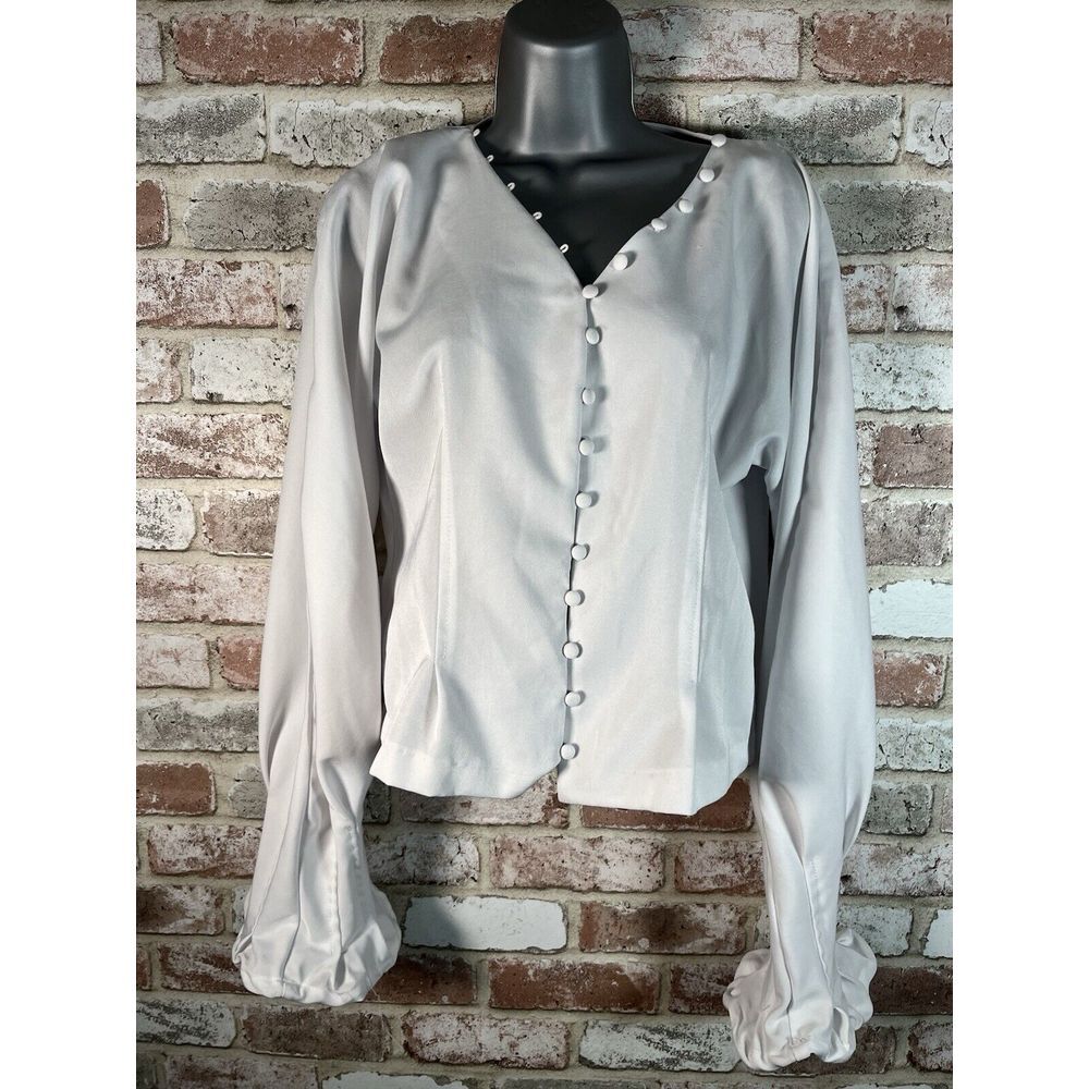 IVIVI White‎ Women's Button Down Blouse Paris Sz L